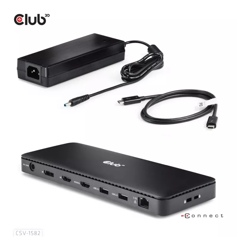 CLUB3D Thunderbolt™ 4 Certified 12-in-1 Docking Station
