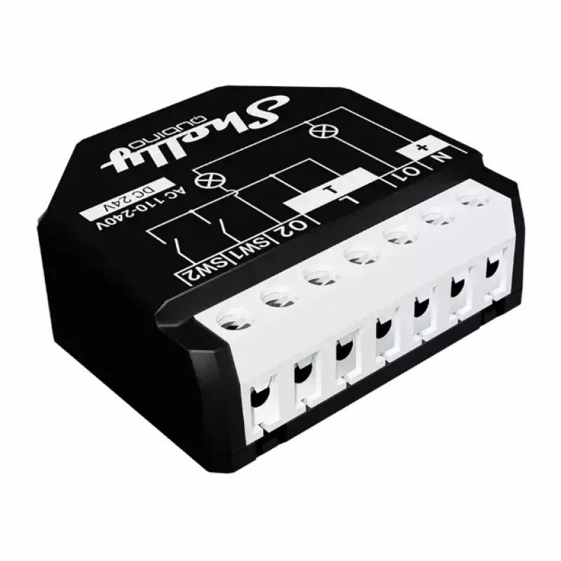 Smart switch Shelly WAVE 2PM Black (Shelly) — wireless Z-Wave, 16 A, 110–240 V, 868.4 MHz