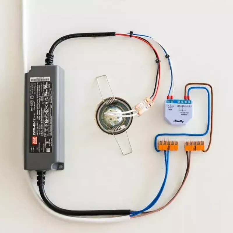 Dimmer Shelly Plus 0-10V Built-in Blue Grey Wireless Control 110-240V