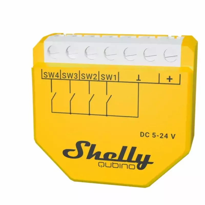 Smart Switch Shelly Qubino Wave i4 DC Yellow Wireless 5-24V
