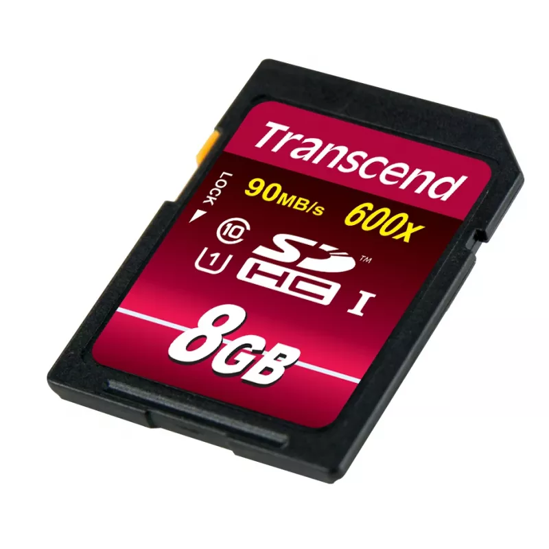 Flash Memory Transcend 8GB SDHC Class 10 UHS-I 600x TS8GSDHC10U1