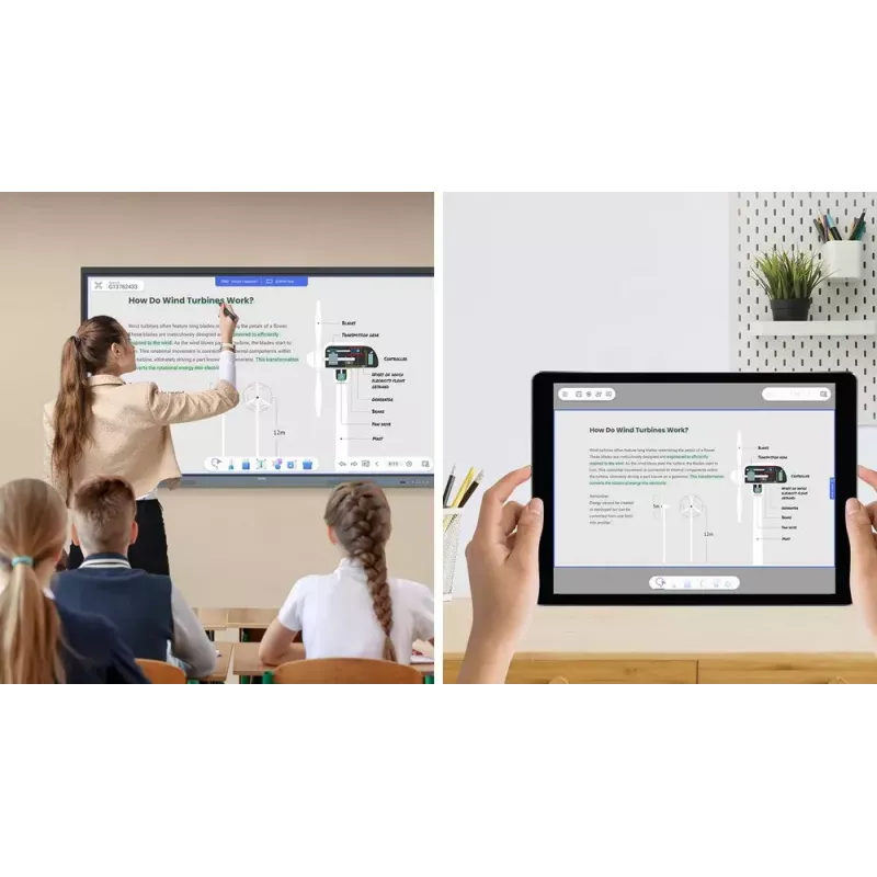 BenQ RE6504 Interactive flat panel 165.1 cm (65 inch) 450 cd/m² 4K Ultra HD Black, Grey Touchscreen Built-in processor Android