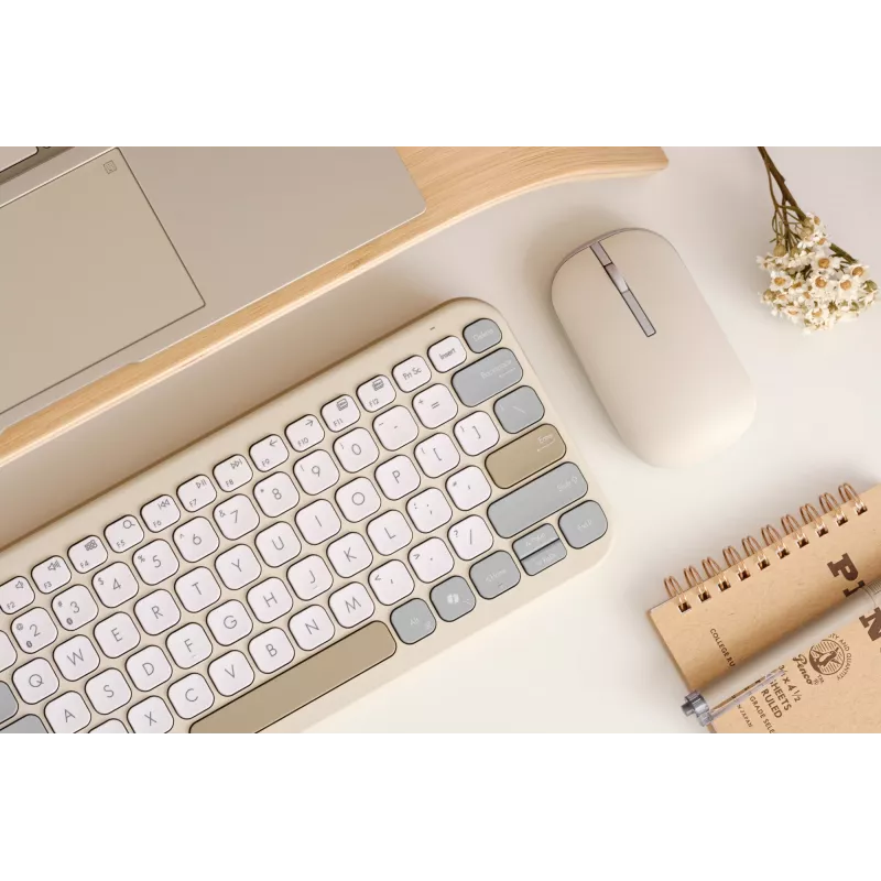 ASUS Marshmallow KW100 Keyboard Wireless Bluetooth QWERTZ Beige Grey White