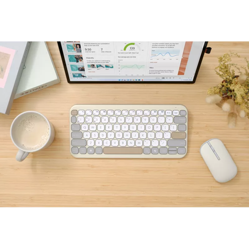 ASUS Marshmallow KW100 Keyboard Wireless Bluetooth QWERTZ Beige Grey White