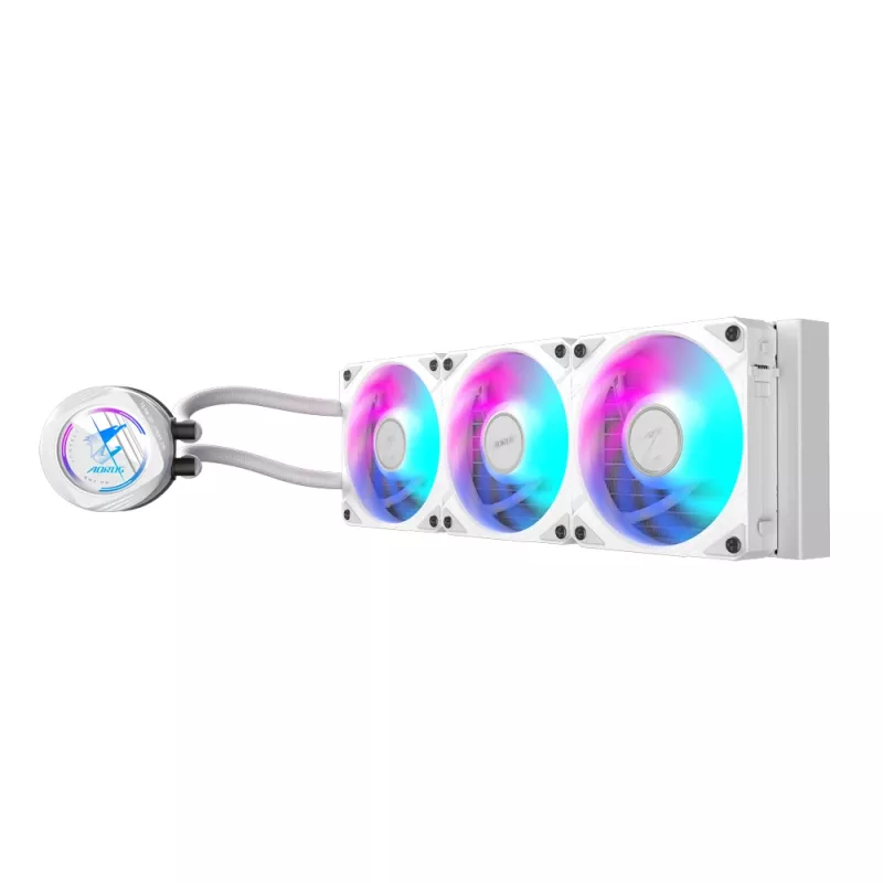 GIGABYTE AORUS WATERFORCE II 360 ICE AIO Liquid CPU Cooler - 3x120mm ARGB Fans, slide-in interlocking mechanism, DAISY-CHAIN, Intel LGA 1851 and AMD AM5 Compatible
