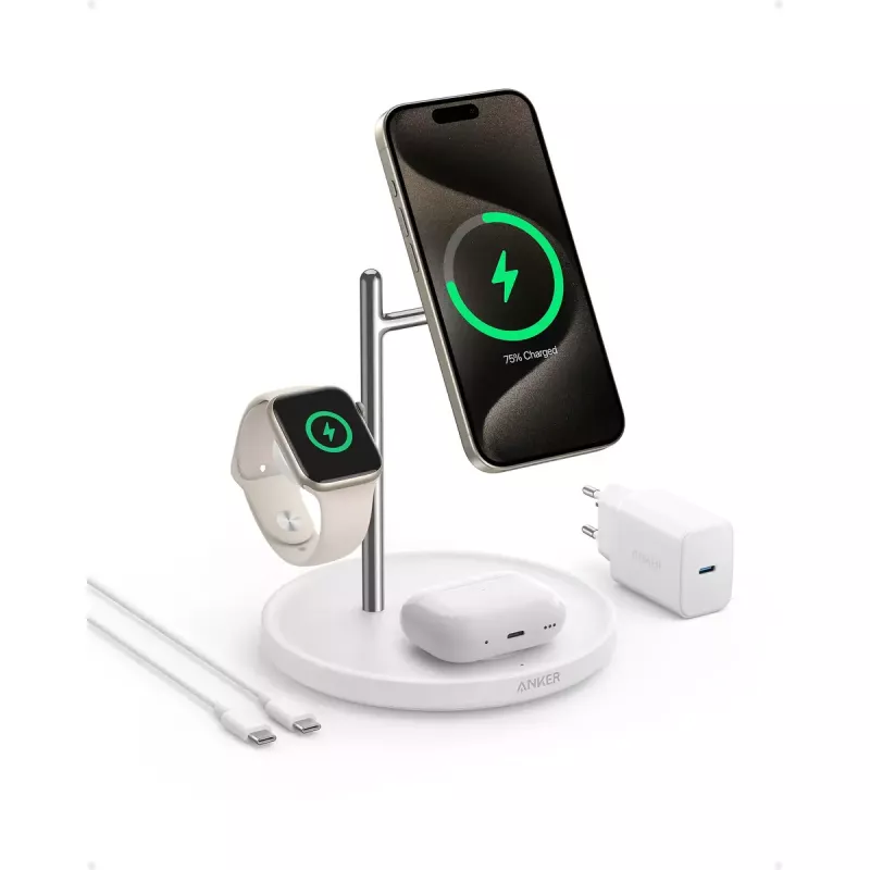 Anker MagGo Universal White USB Wireless Fast Charging Indoor Charger