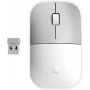 HP Z3700 Ceramic White Wireless Mouse, Ambidextrous, Optical, RF Wireless, 1200 DPI, Silver, White