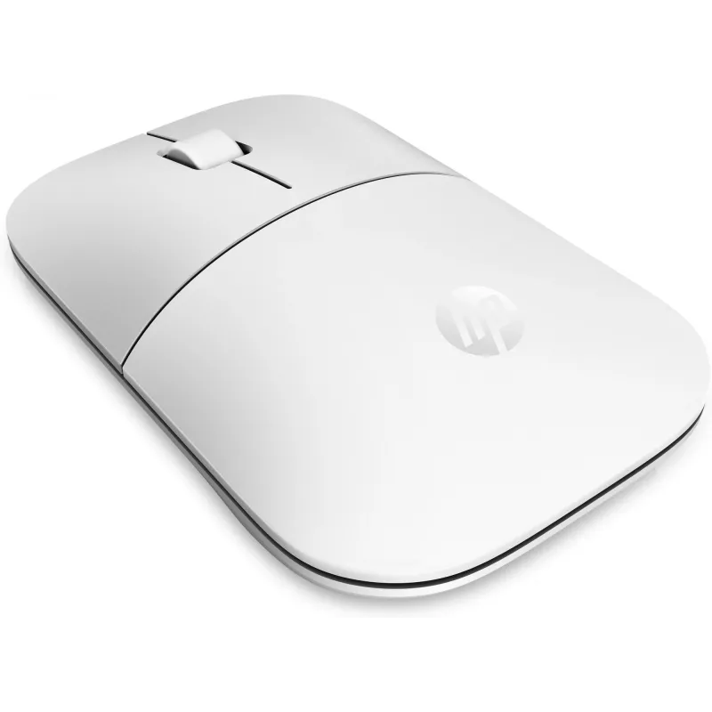HP Z3700 Ceramic White Wireless Mouse, Ambidextrous, Optical, RF Wireless, 1200 DPI, Silver, White