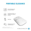 HP Z3700 Ceramic White Wireless Mouse, Ambidextrous, Optical, RF Wireless, 1200 DPI, Silver, White