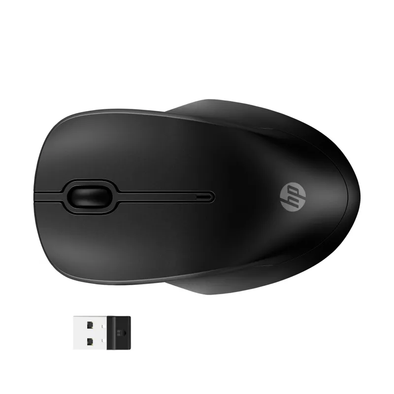HP 255 Dual Wireless Mouse, Ambidextrous, Optical, RF Wireless + Bluetooth, 1600 DPI, Black