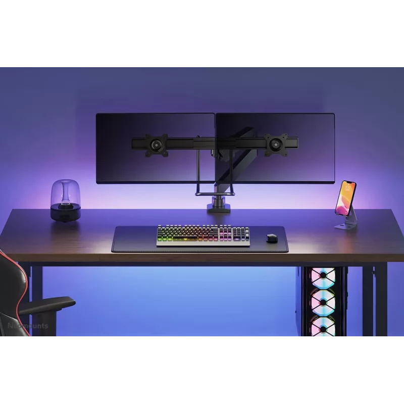 Neomounts NM-D775DXBLACK Monitor arm 10-32 inch - gas spring - Topfix - 180°-stop