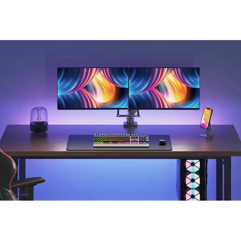 Neomounts NM-D775DXBLACK Monitor arm 10-32 inch - gas spring - Topfix - 180°-stop