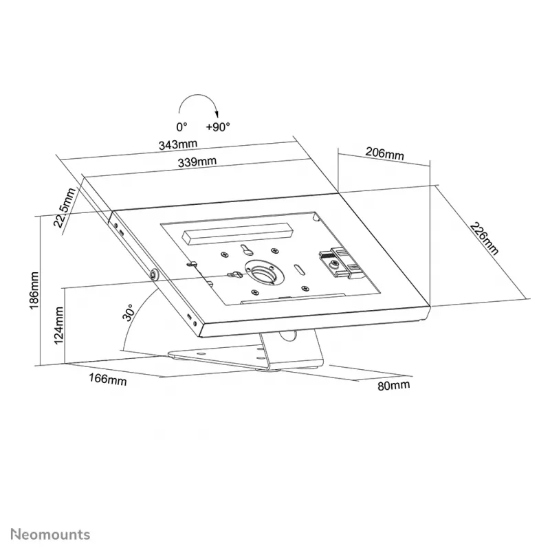 Neomounts DS15-630WH1 Tablet stand desk and wall 9.7-11 inch - lockable