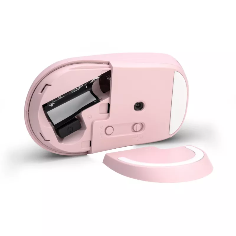 HP 400 Quiet Pink Wireless Mouse, Ambidextrous, RF Wireless + Bluetooth, 6000 DPI, Pink