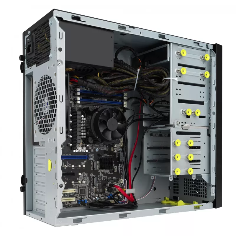 Tower computer case ASUS TS100-E11-PI4 Black with Intel C256 chipset, LGA1200 support, 300W PSU