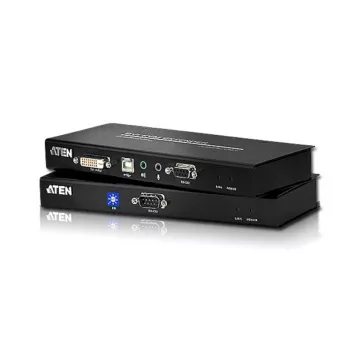 ATEN USB DVI KVM Extender with Audio and RS-232 (60m), Transmitter & receiver, Wired, 60 m, Cat5, Cat5e, 1920 x 1200 pixels, 1920 x 1200, 1024 x 768
