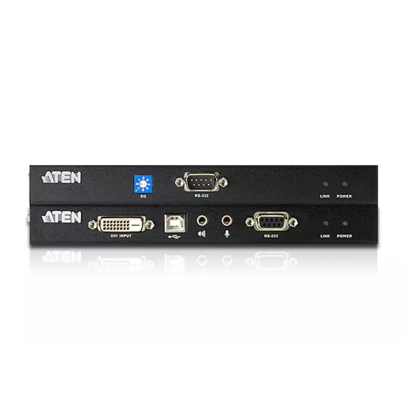 ATEN USB DVI KVM Extender with Audio and RS-232 (60m), Transmitter & receiver, Wired, 60 m, Cat5, Cat5e, 1920 x 1200 pixels, 1920 x 1200, 1024 x 768