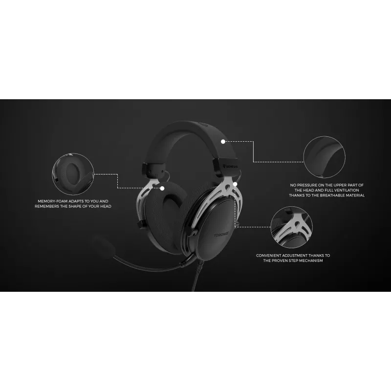 Wired binaural gaming headset Genesis Toron 531 — circumaural, 32 Ω, 20–20000 Hz, 1 m cable