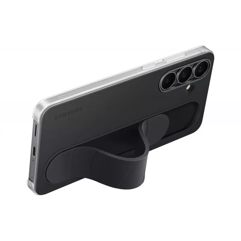 Protective Standing Grip Case Samsung for Galaxy S25 FE, Black, Desktop Stand