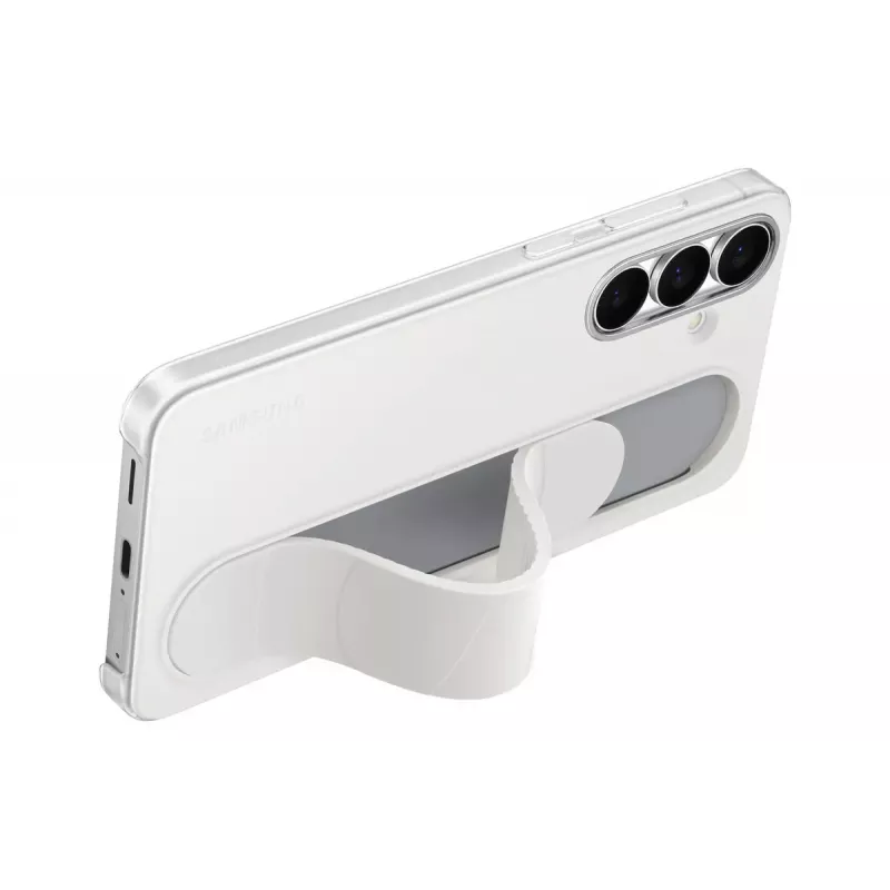 Standing Grip Case Samsung for Galaxy S25 FE — White, desktop stand