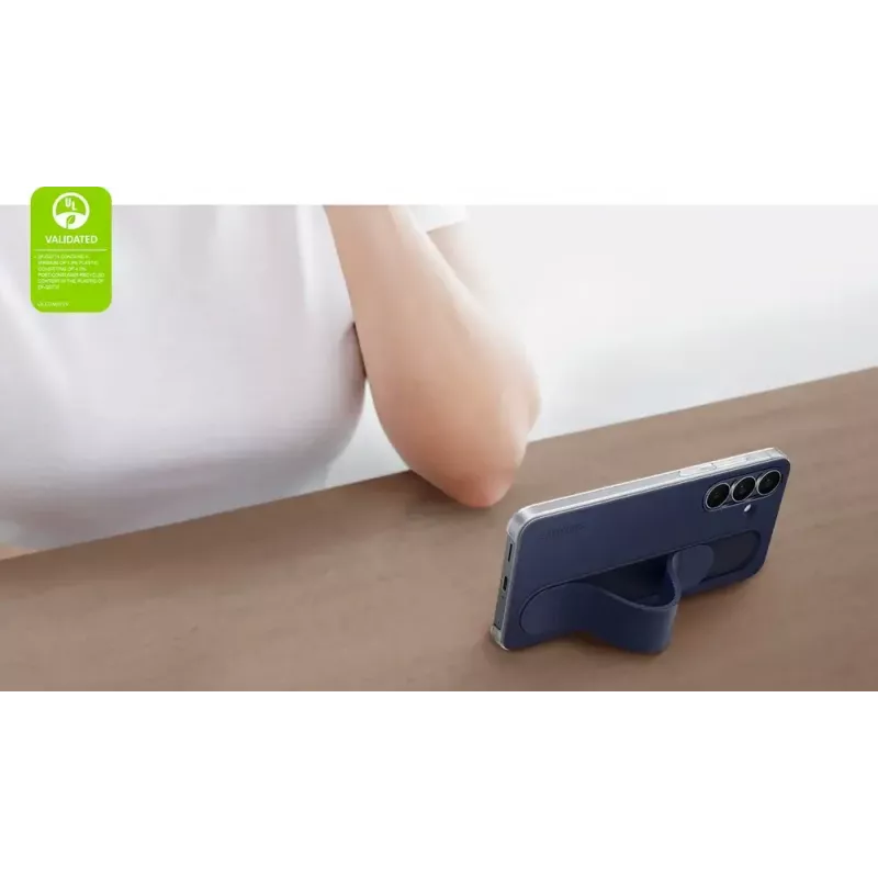 Standing Grip Case Samsung for Galaxy S25 FE — White, desktop stand
