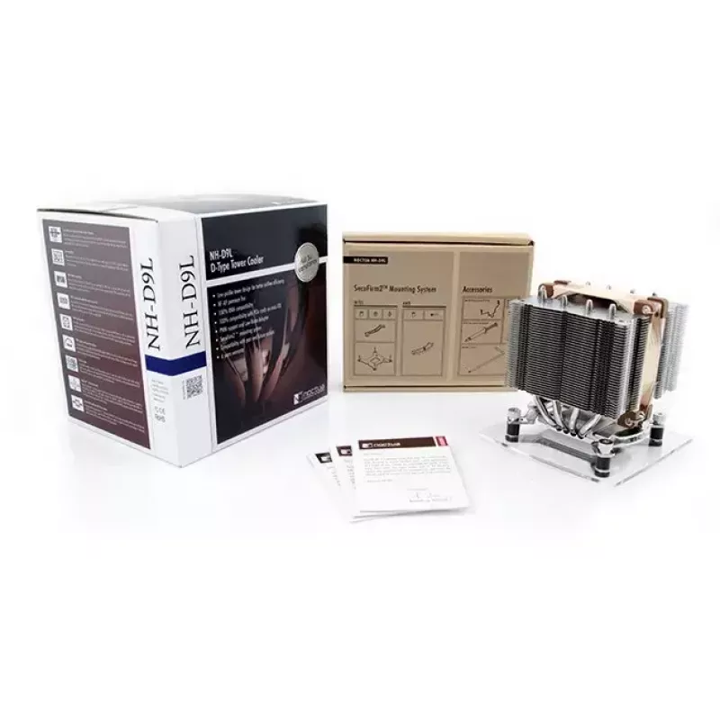 CPU cooler Noctua NH-D9L, 92 mm fan, 95×95×110 mm heatsink, 2000 RPM, 78.9 m³/h airflow, compatible with AM4/AM5/LGA115x/LGA1200/LGA1700