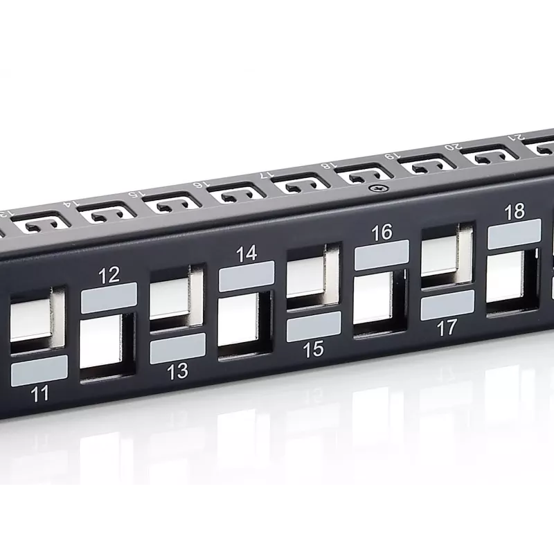 Equip 24-Port Keystone Cat.6A Shielded Patch Panel, Black