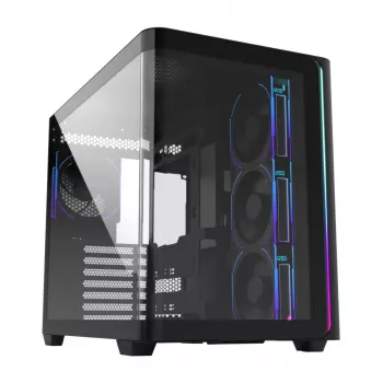 FSP M580-BP Plus Case Midi Tower mITX, mATX Black ARGB, Midi Tower, PC, Black, ATX, micro ATX, Mini-ITX, Glass, SPCC, 16 cm