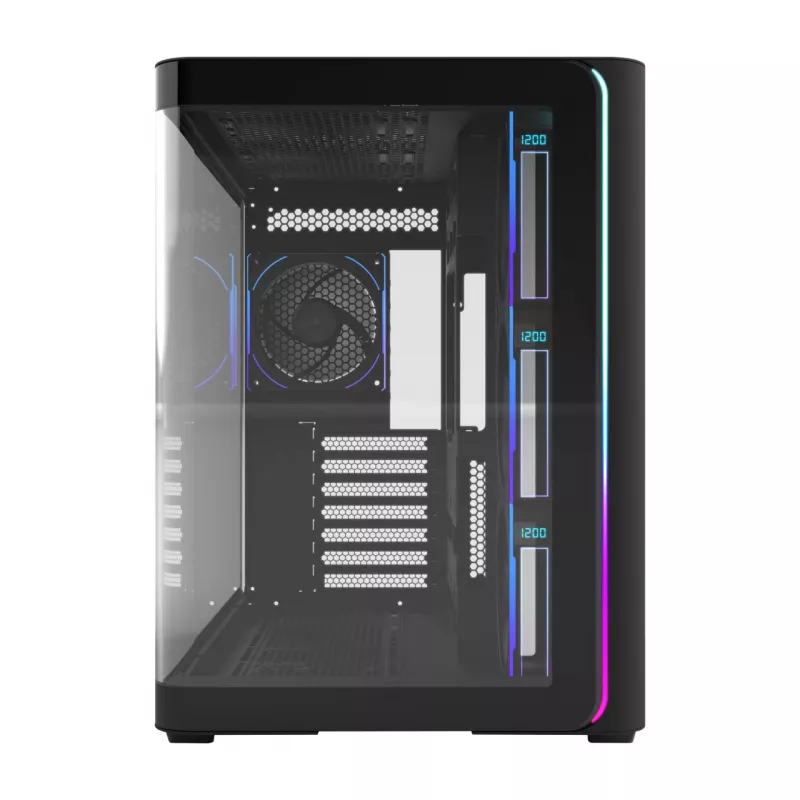 FSP M580-BP Plus Case Midi Tower mITX, mATX Black ARGB, Midi Tower, PC, Black, ATX, micro ATX, Mini-ITX, Glass, SPCC, 16 cm