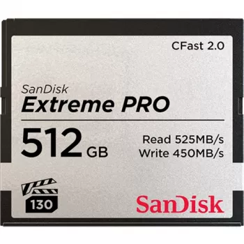 WESTERN DIGITAL SanDisk Extreme Pro Cfast 2.0 Memory Card 512GB - 525mb/s Read Speed
