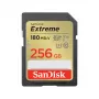 SDXC flash memory card SANDISK UHS-I Extreme 256 GB — read 180 MB/s, write 130 MB/s, U3/V30, Class 10