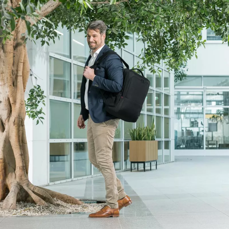 DICOTA Eco Backpack Plus Base - 13-15.6in Notebook Case - Black / 300d Rpet Polyester