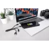 DIGITUS USB charger cable USB A - Lightning+micro B+Type-C M/M/M/M 15cm 3 in 1 cable, cotton, CE, black