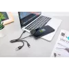 DIGITUS USB charger cable USB A - Lightning+micro B+Type-C M/M/M/M 15cm 3 in 1 cable, cotton, CE, black