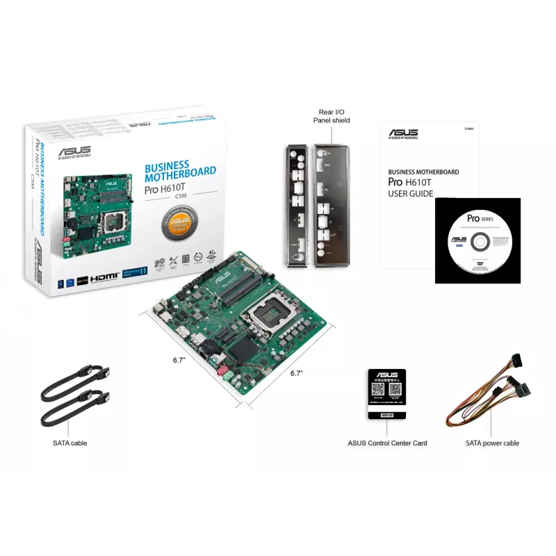 ASUS PRO H610T-CSM Intel H610 LGA 1700 Thin Mini ITX