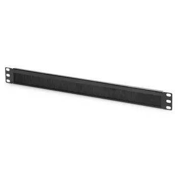 DIGITUS 1U cable brush management panel 44x483x11 mm, brush size 27x423 mm, color black (RAL 9005)