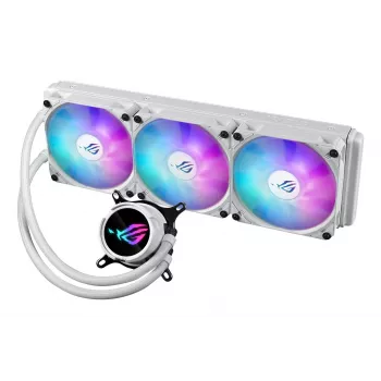 Liquid cooling kit ASUS ROG Strix LC III 360 ARGB White Edition — 360 mm radiator, 3x 120 mm ARGB fans, LCD display, copper base