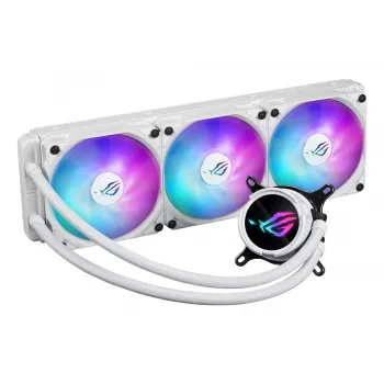 Liquid cooling kit ASUS ROG Strix LC III 360 ARGB White Edition — 360 mm radiator, 3x 120 mm ARGB fans, LCD display, copper base