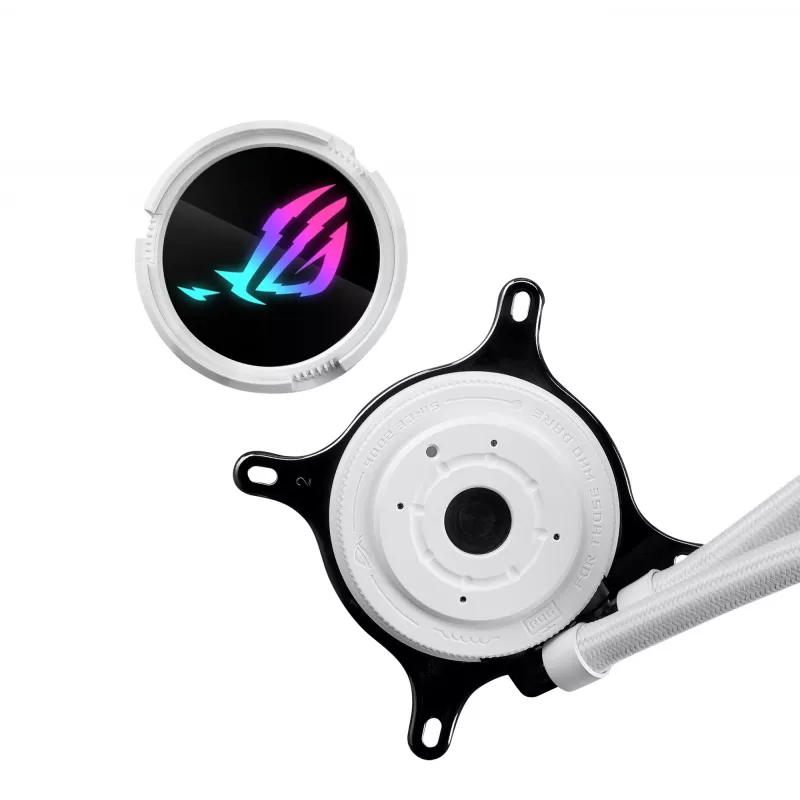 Liquid cooling kit ASUS ROG Strix LC III 360 ARGB White Edition — 360 mm radiator, 3x 120 mm ARGB fans, LCD display, copper base
