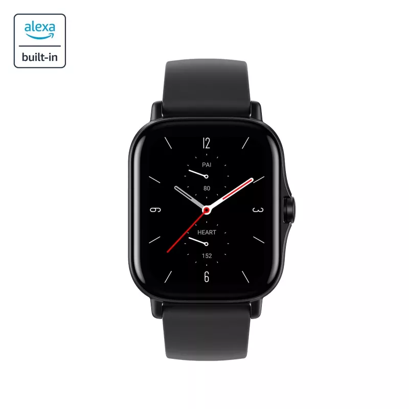 Amazfit GTS 2 4.19 cm (1.65 inch) AMOLED 43 mm Digital 348 x 442 pixels Touchscreen Black Wi-Fi GPS (satellite)