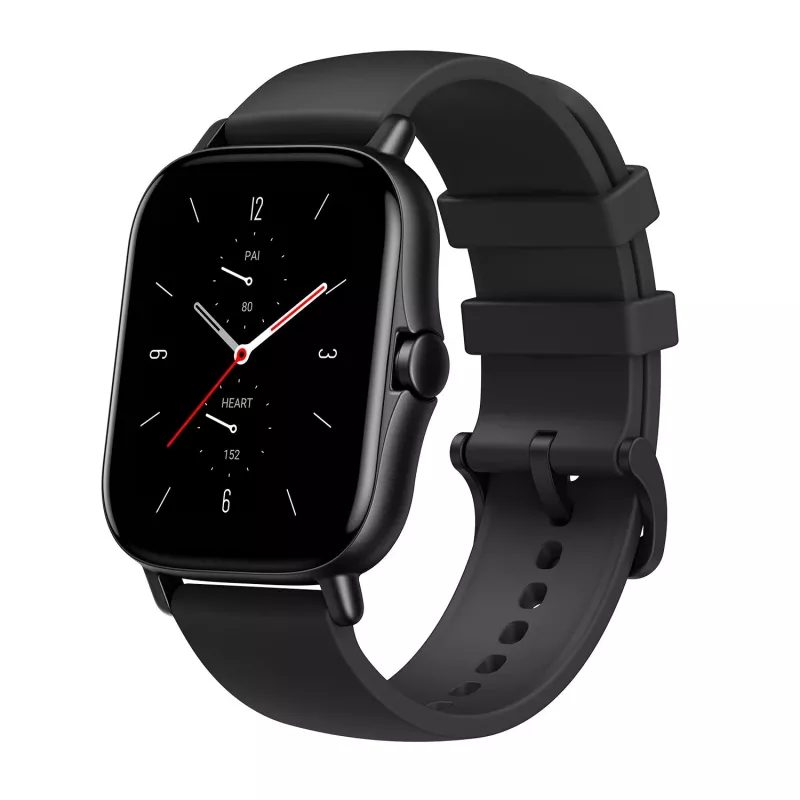 Amazfit GTS 2 4.19 cm (1.65 inch) AMOLED 43 mm Digital 348 x 442 pixels Touchscreen Black Wi-Fi GPS (satellite)