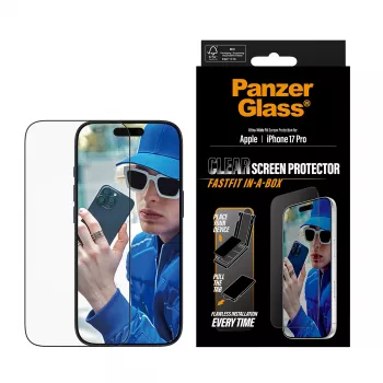 PanzerGlass ® Screen Protector iPhone 17 Pro | Ultra-Wide Fit w. FASTFIT IN-A-BOX