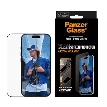 PanzerGlass ® Screen Protector iPhone 17 | iPhone 16 Pro | Ultra-Wide Fit w. FASTFIT IN-A-BOX