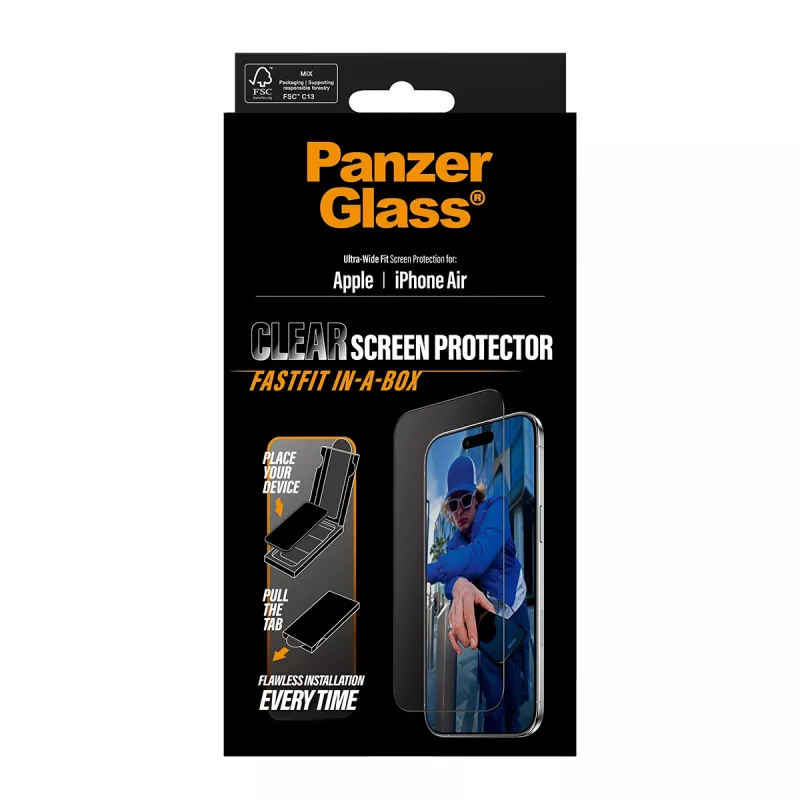 PanzerGlass ® Screen Protector iPhone Air | Ultra-Wide Fit w. FASTFIT IN-A-BOX