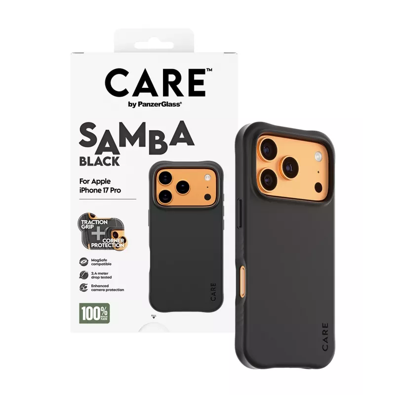 Cover PanzerGlass CARE by Fashionable Case Samba Black w. MagSafe iPhone 17 Pro