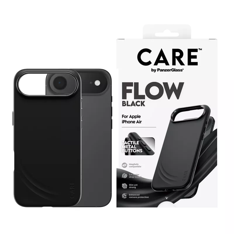 Protective cover PanzerGlass CARE™ Flow Case Black with MagSafe for iPhone Air
