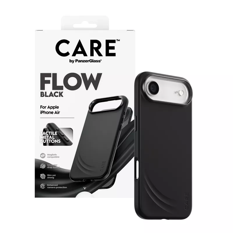Protective cover PanzerGlass CARE™ Flow Case Black with MagSafe for iPhone Air