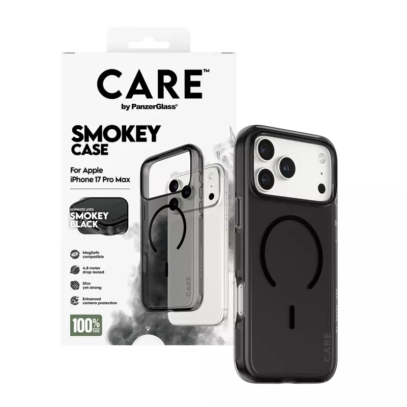 PanzerGlass CARE™ by ® Urban Explorer Case Smokey w. Black MagSafe iPhone 17 Pro Max