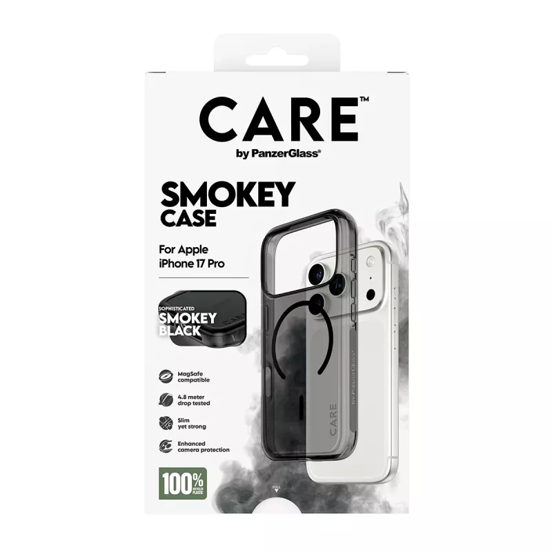 Protective Cover Case PanzerGlass CARE™ Urban Explorer Smokey with Black MagSafe for iPhone 17 Pro (TPU, Black)