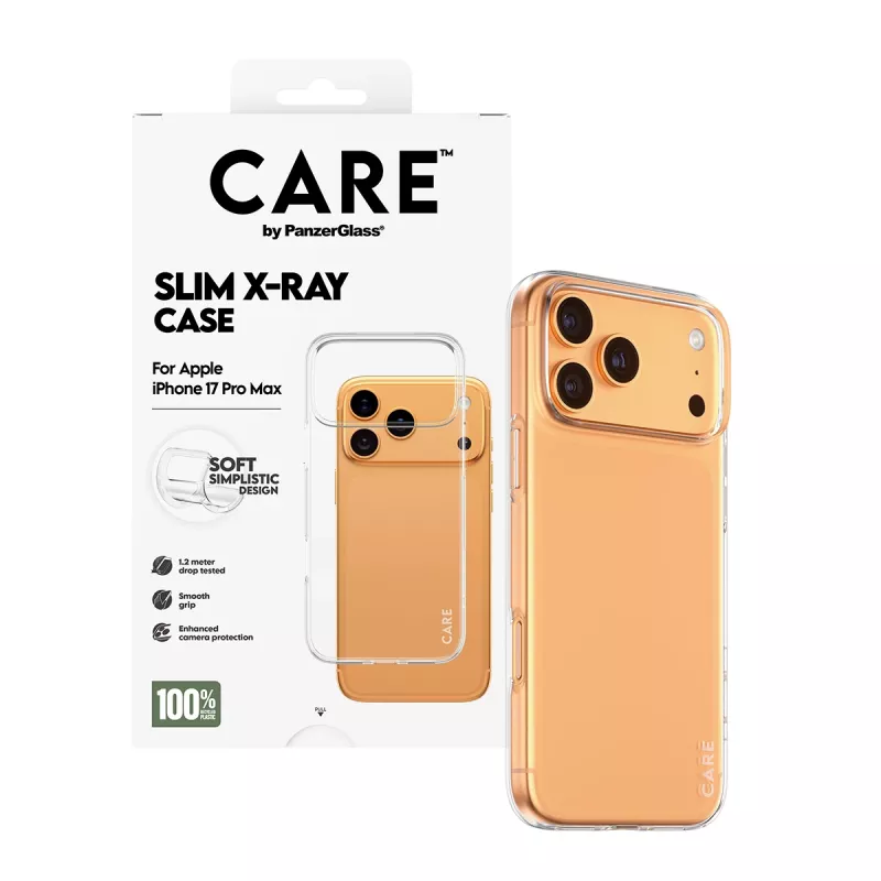 Protective soft cover PanzerGlass CARE Fashionable Case Transparent X‑Ray for iPhone 17 Pro Max